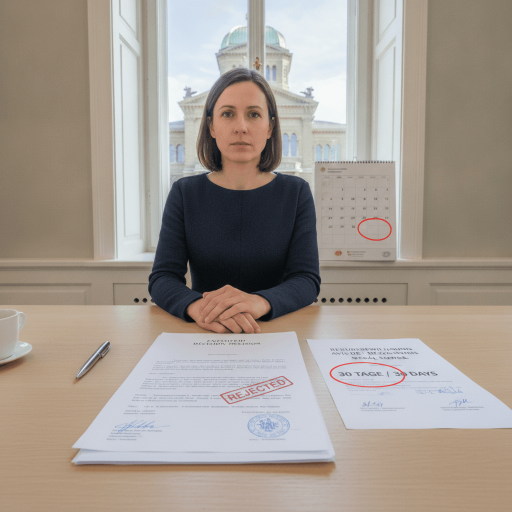 Wie kann man gegen die Ablehnung eines Schweizer Bewilligungsgesuchs Beschwerde einlegen?